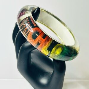 See by Chloe Lucite Bangle Bracelet #E421. Size 8 multicolor Logo